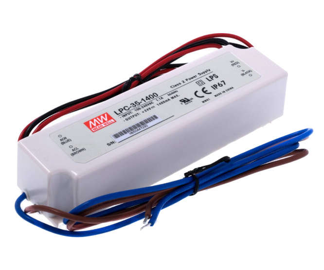 POWER SUPPLY ENCL. LED DRIVER I=220 O=9-24 1.4A 35W LPC-35-1400