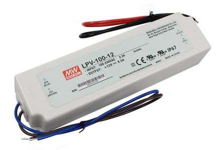 POWER SUPPLY ENCL. LED DRIVER I=220 O=12V 8.5A 100W LPV-100-12