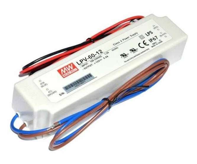 POWER SUPPLY ENCL. LED DRIVER I=220 O=12V 5A 60W LPV-60-12
