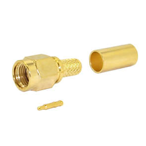 SMA PLUG CRIMP RG58 5mm INLINE GOLD M5000LZ