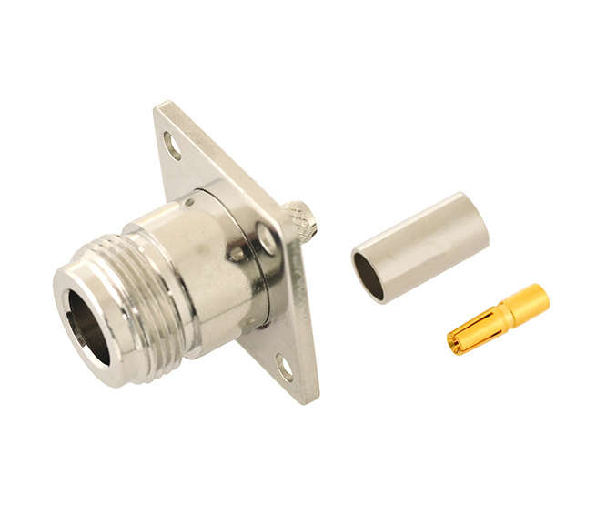 N-SOCKET CRIMP RG58 PANEL MOUNT 4-HOLE M57306L