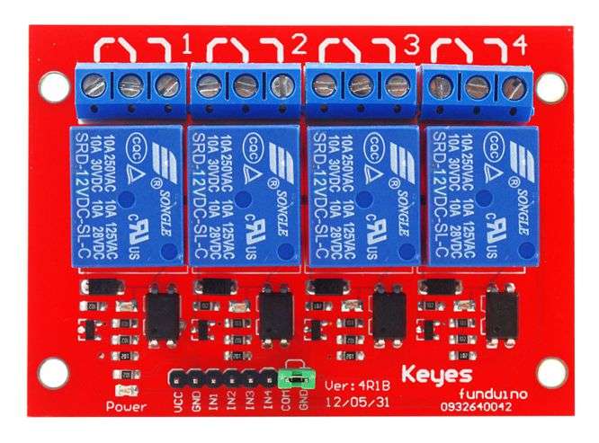 4-CH 12v RELAY BOARD 240V 10A MD0008-12VDC
