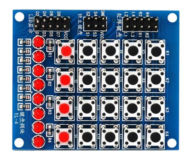 4x4 MATRIX KEYPAD AND LED INTERFACE BOARD MD0093