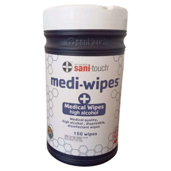 ALCOHOL WIPES CANISTER 150 SHEETS 160x160mm MDMC120