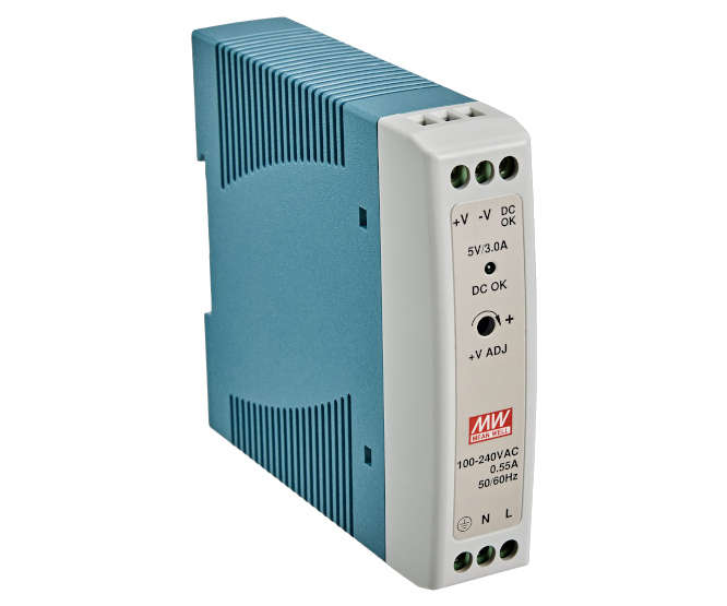 POWER SUPPLY D/R I=220 O=5V 3A 20W MDR-20-5