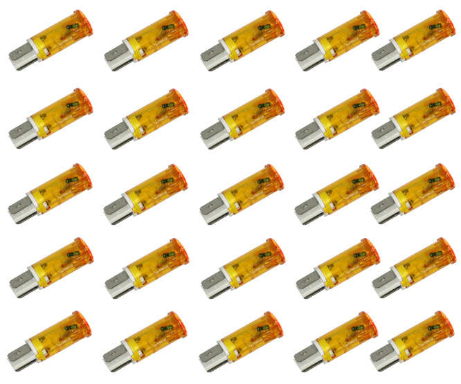 PILOT LIGHT CLIP-ON 220V D=12.7MM 220V YELLOW - 100/BAG MDX-14A-YELLOW