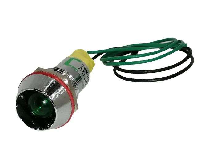 5mm CONCAVE LED INDICATOR 12V GRN 200mm ME22-006-012-GR *A*