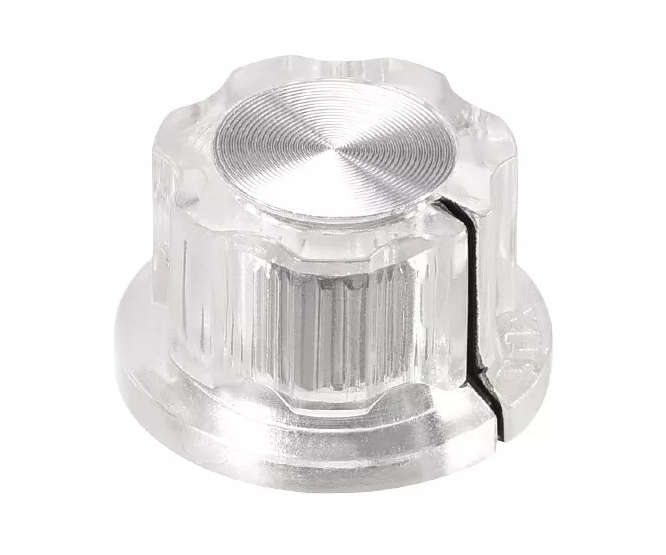 PLASTIC KNOB CLEAR HEX LIN 20x12x6.4 - 50/BOX MF-A01P CLEAR