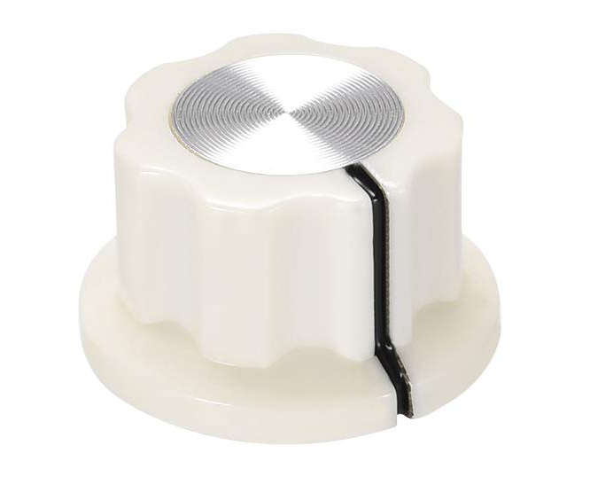 PLASTIC KNOB CREAM HEX LIN 20x12x6.4 - 50/BOX MF-A01P CREAM