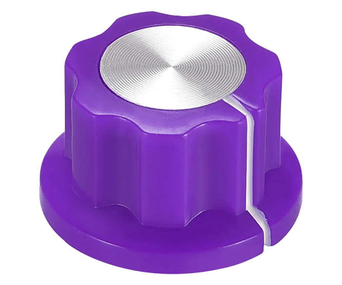 KNOB PLA PURPLE HEX LIN 20x12x6.4 - 50/BOX MF-A01P PURPLE