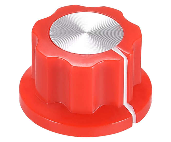 KNOB PLA RED HEX LIN 20x12x6.4 - DEBULK MF-A01P RED