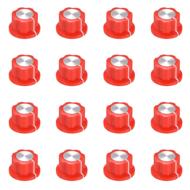 KNOB PLASTIC RED HEX LIN 20x12x6.4 - 50/BOX MF-A01P-RED