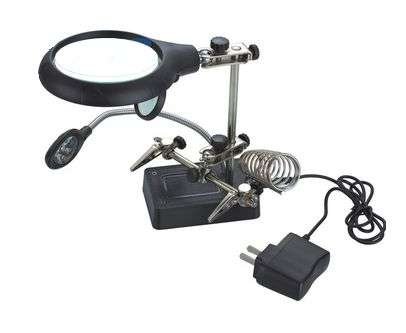 MAGNIFIER + LED + IRON STAND + HELPING HANDS  MG16129-C / 181197