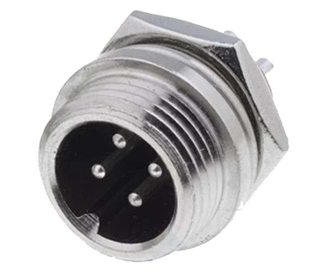 M13 4W MINI MICROPHONE PANEL MOUNT PLUG GX12-4P