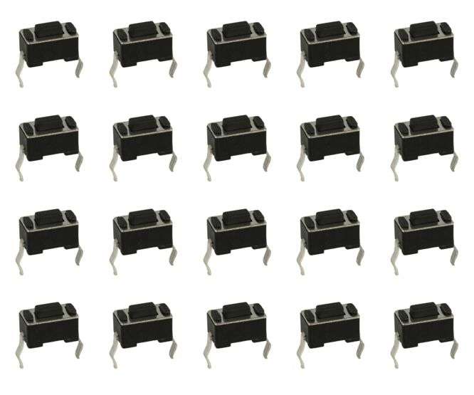 PCB TACTILE SWITCH 4x6 2-PIN H=5.0 - 1KP/BAG MTS-1101A-250GF