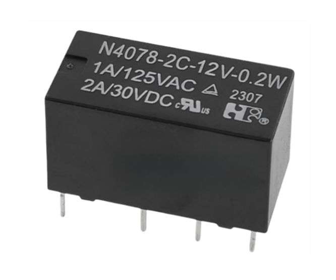 RELAY PCB-MOUNT DPDT 12VDC 2A N4078-2C-DC12V-0.2W