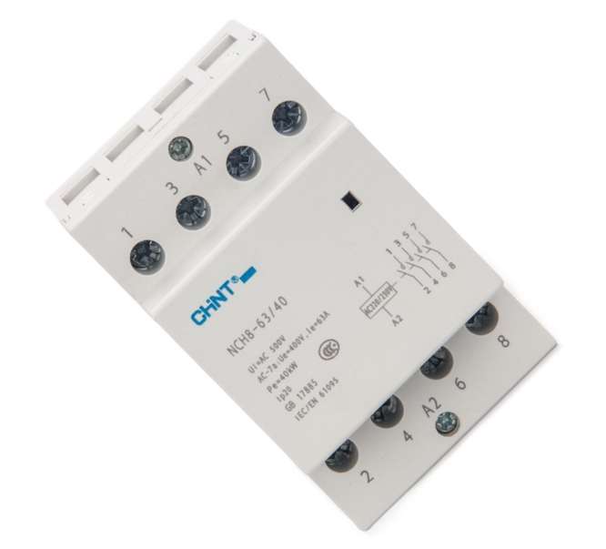 CONTACTOR MODULAR 4P 4NO 63A 240V-COIL NCH8-63/40-AC240-50
