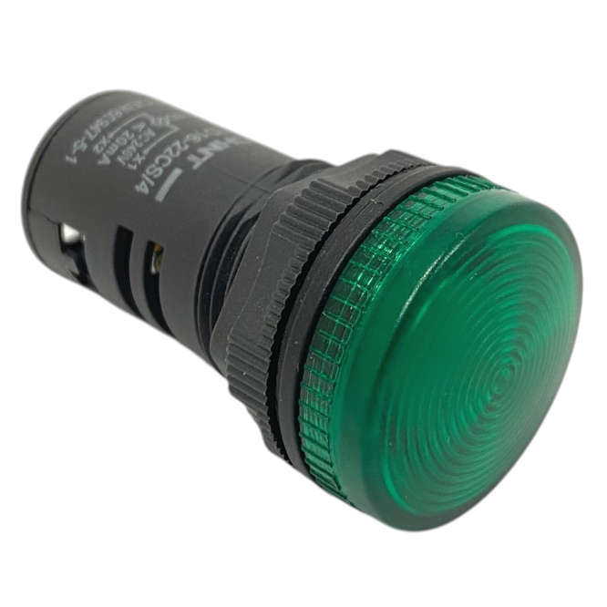 PILOT LIGHT HIGH GREEN LED 22MM 230V AC/DC ND16-22CS/4