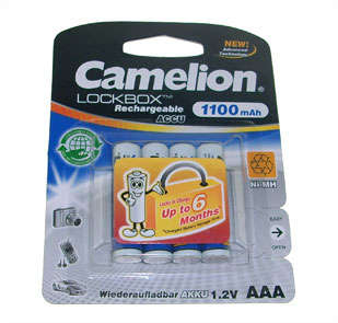 AAA=SIZE BATTERY NiHM 1A1 - PRICE PER 4/PCS  NH-AAA1100LBP4 MPQ=4