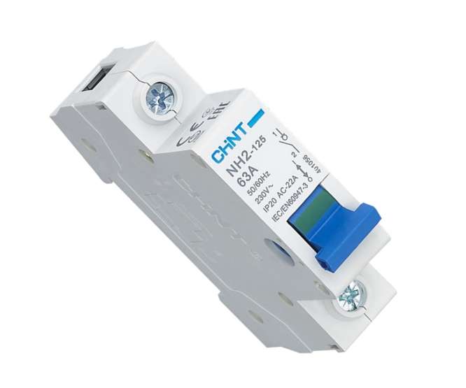 MINI DIN RAIL ISOLATOR 1P 63A NH2-125-1P-63A