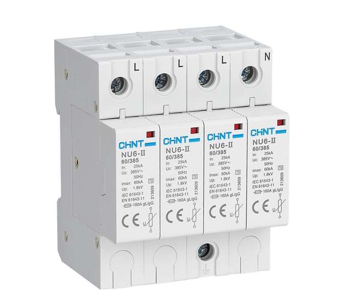 SURGE ARRESTOR 3-PHASE+N 4-POLE 60KA 385V NU6-11-4P-60-385V 385V