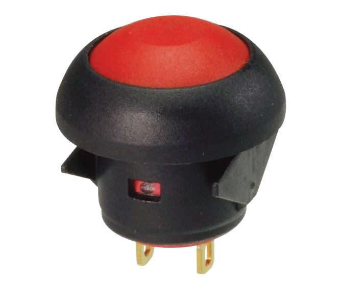 PUSH BUTTON SWITCH N.O. SPST RED QUICK CONNECT D=17.5 PAS6B1M1CESX