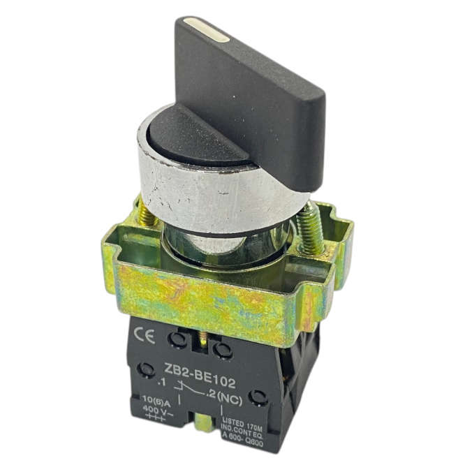 ROTARY SELECTOR SWITCH 2POS NO=L/OFF=R/ON NC(OPPOS), STAY PB-ADP2 BJ25