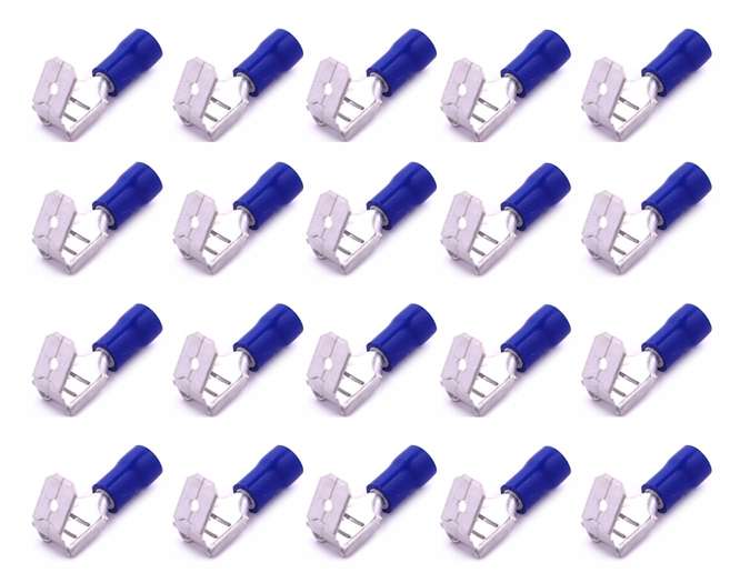 PIGGYBACK PRE-INSU TERM 6.35mm BLUE - 500/BAG PBDD2-250