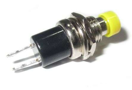 PUSH BUTTON SWITCH N.C. SPST 0.5A/250V YELLOW SOLDER M7 PBS-105C YELLOW