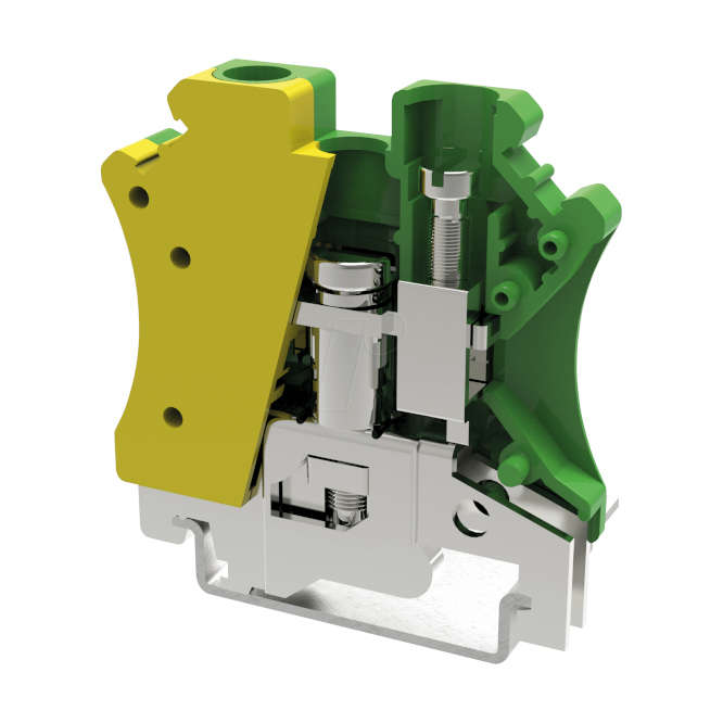 EARTH TERMINAL BLOCK DIN RAIL P=8.2 PC6-PE-01P-1Y-00AH