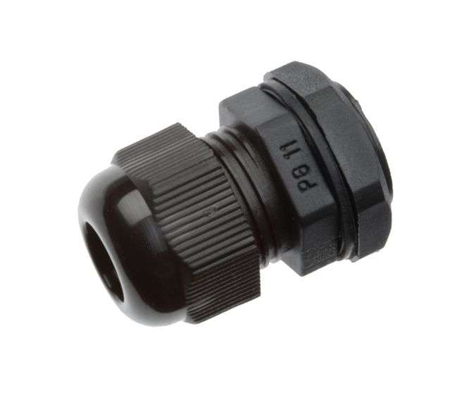 BLACK COMPRESSION GLAND PH=19mm CAB=5-10mm PG11-BLK