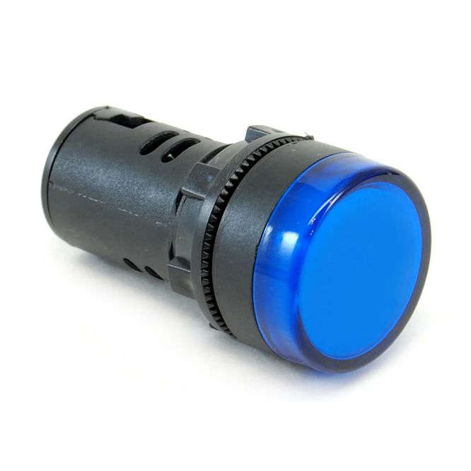 PILOT LIGHT HIGH BLUE LED 22MM 110V/127V AC/DC PL-AD16-22-127V-B
