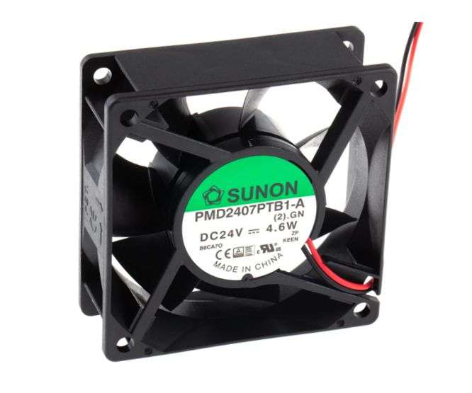 24VDC AXIAL FAN 70sqX25mm BALL 49CFM LEAD PMD2407PTB1-A(2).GN *D*