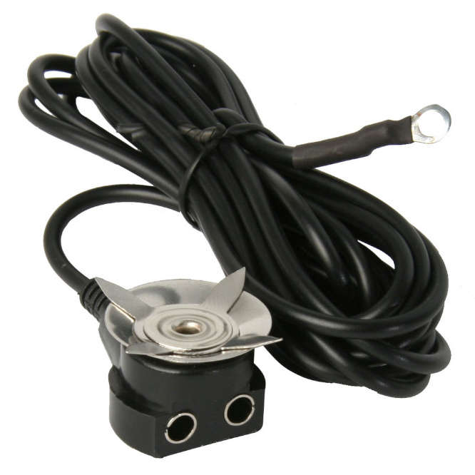 EARTH LEAD 2M RING-SNAP SOCKET FOR 2xBANANA PLUG POSH608-2M