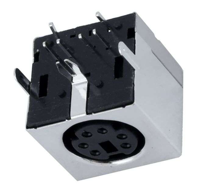 PS2 DIN 6P CONNECTOR IRON HOUSING BLACK 200981