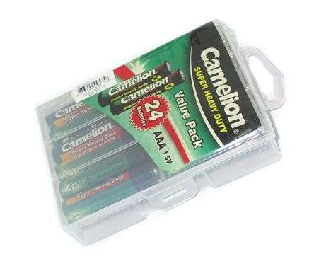 R03/AAA BATTERY 1.5V 24/PACK ZINC CARBON R03P-PBH24G
