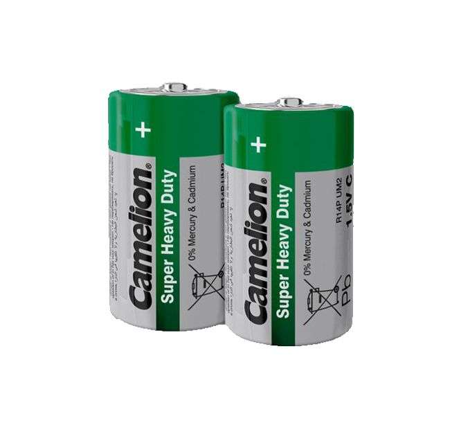 R14=C=BATTERY 1.5V ZINC CHLORIDE GREEN 2/PACK R14P-SP2G