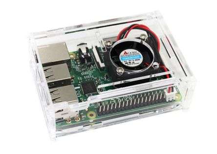 CLEAR ENCLOSURE FOR RASPBERRY PI 3B  WITH FAN  181485