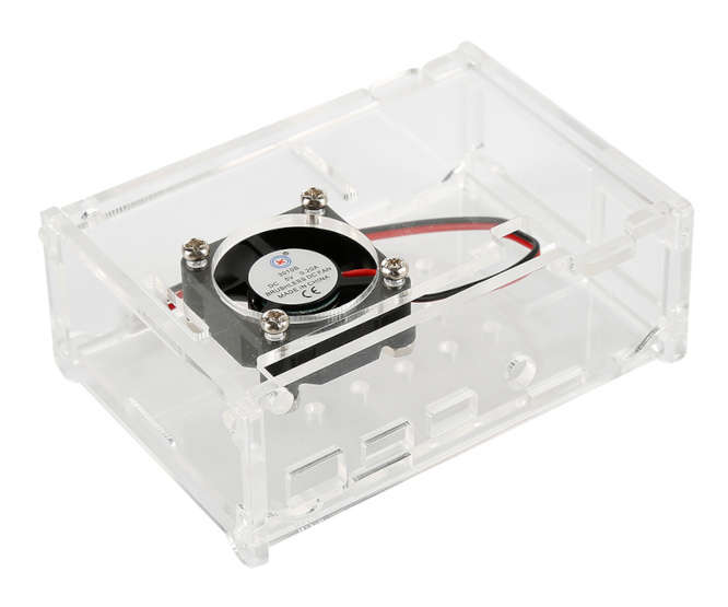 CLEAR ENCLOSURE FOR RASPBERRY PI 3B  WITH FAN  181485