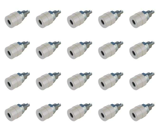 BANANA SOCKET 4mm WHITE SOLDER TL=21mm - 500P/BAG RC 11 WHITE