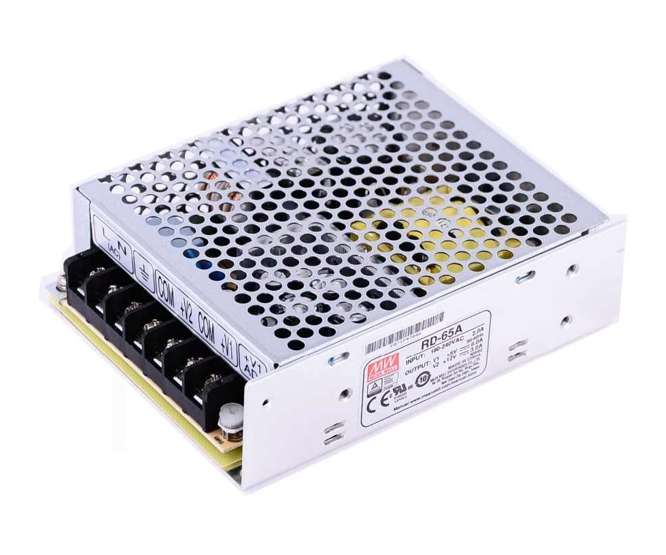 POWER SUPPLY ENCL. I=220 O=5V,12V 65W RD-65A