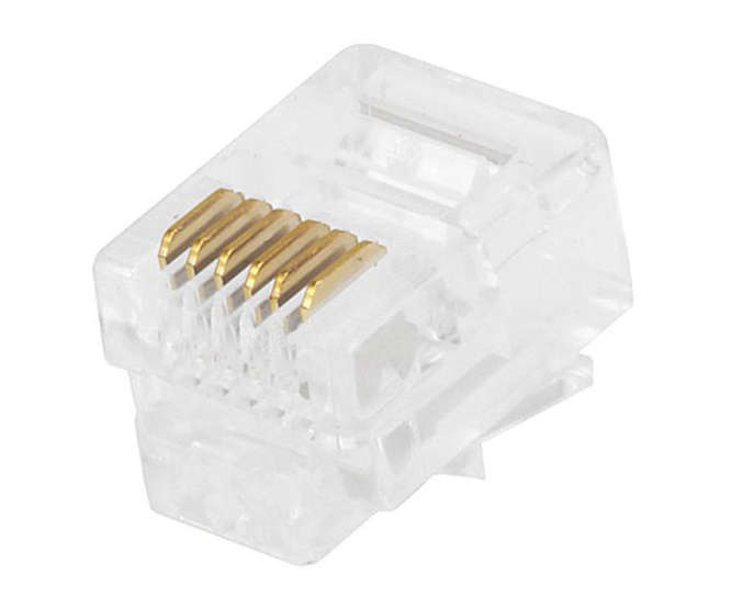 RJ12 MODULAR TELECOMS / TELEPHONE PLUG 3 PRONG 6P6C RJ12-PLUG3