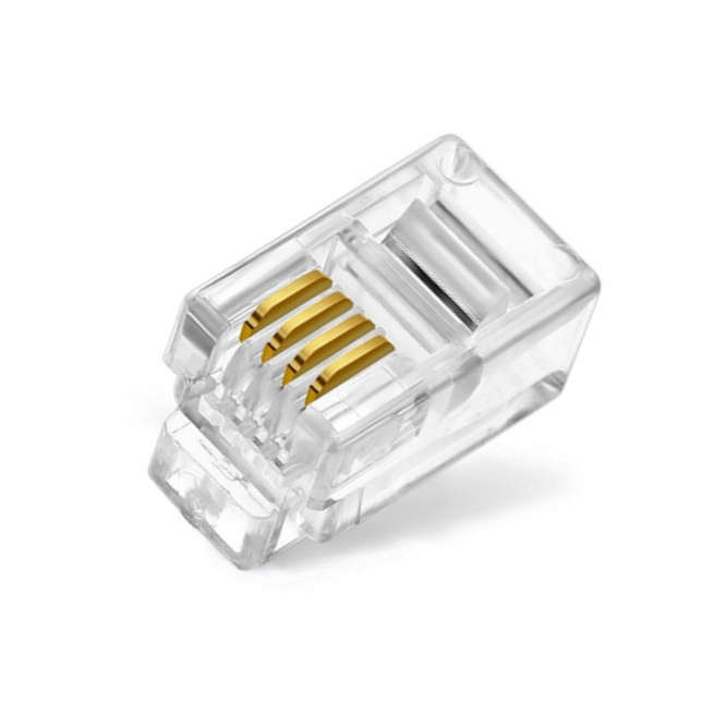 RJ9 PLUG MODULAR 4-WAY 4-POLE FOR FLAT CABLE P44FE03V2-CS
