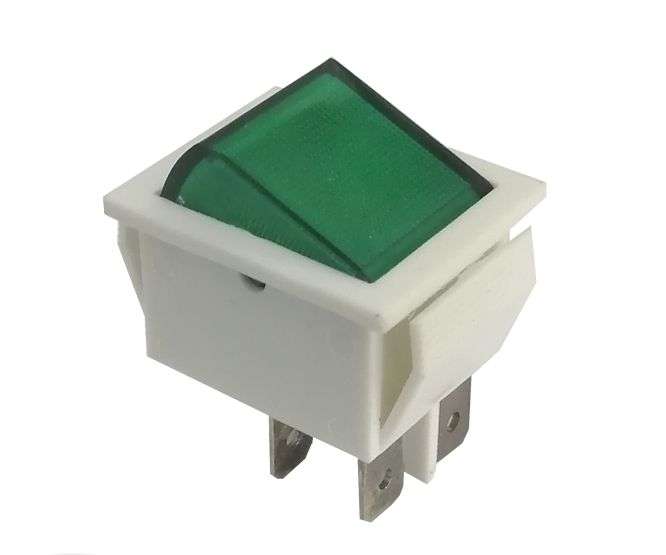 ROCKER SWITCH DPST ILLUMINATED GR 4P 250V 15A RK1-01-GR