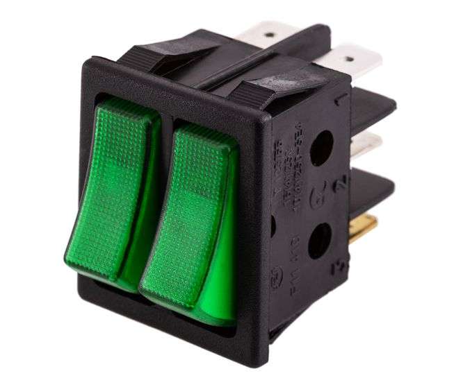 ROCKER SWITCH DPST ON-OFF ILLUM GR 16A 250V  RK1-21-GR *A*