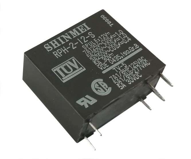 RELAY DPST 5A 12VDC RECT 6PCB RPH-2-12-S