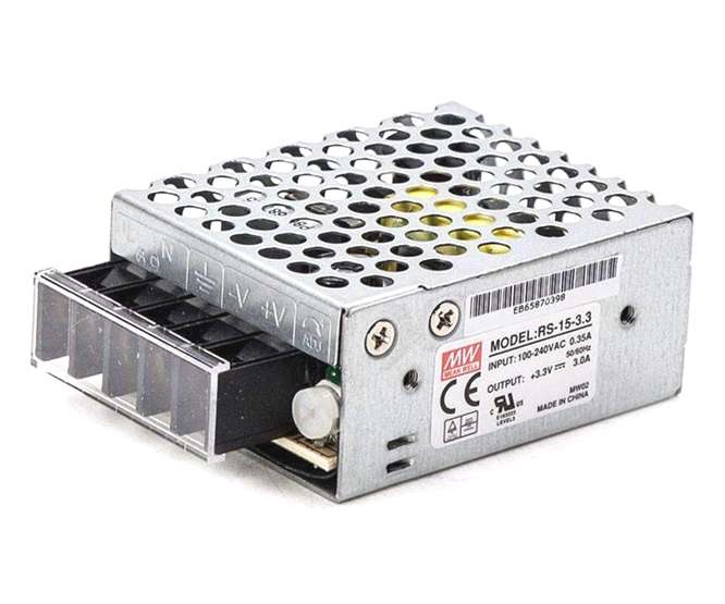 POWER SUPPLY ENCL. I=220 O=3.3V 3A 15W RS-15-3.3