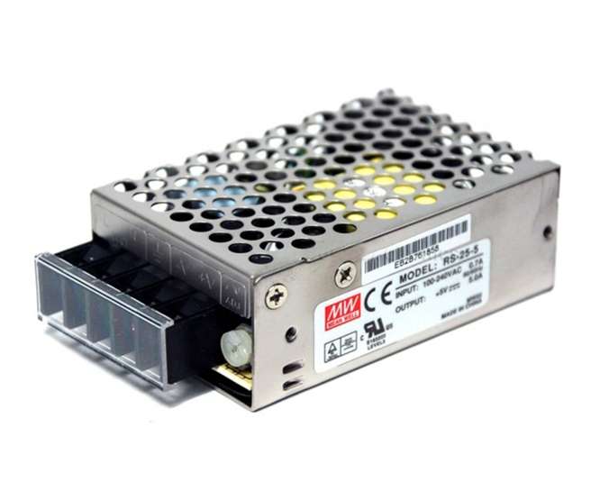 POWER SUPPLY ENCL. I=220V O=5V 5A 25W RS-25-5
