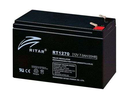 BATTERY SLA/AGM 12V 7AH 151x65x94 TERM=6.35m  RT1270A-F2 *A*