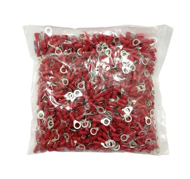 TERMINAL PRE-INSULATED RING LUG RED R=6.4mm 1K/BAG RV1.25-6S